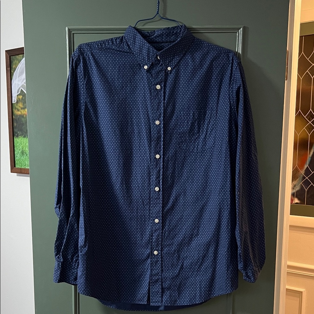 Chaps Dark Blue Button Down Shirt